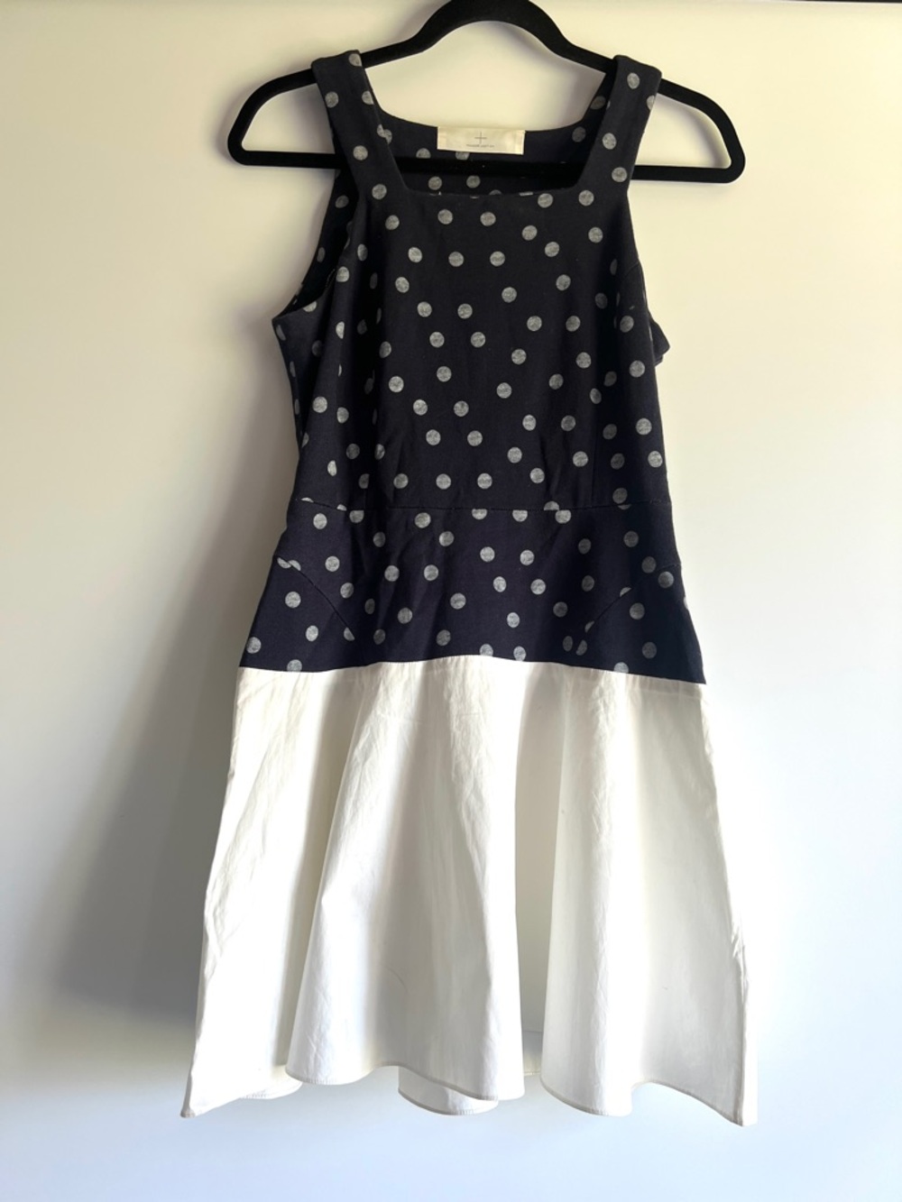 Thakoon Addition Navy Polka Dot Tennis Style Prep Dress with White Short Skirt
